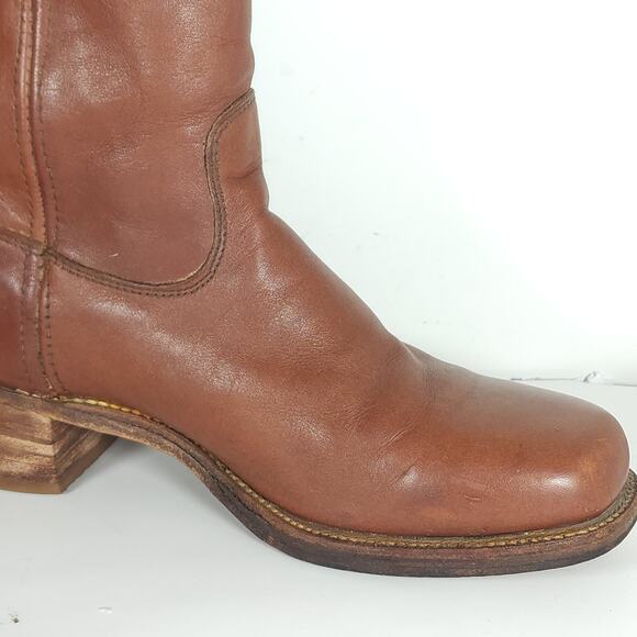 Frye Vintage 2955 Men\'s US 10,5D Brown Leather Western Campus Boots Made USA